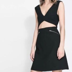 ZARA Black Cut Out Studio Mini Dress Size XS